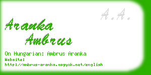 aranka ambrus business card